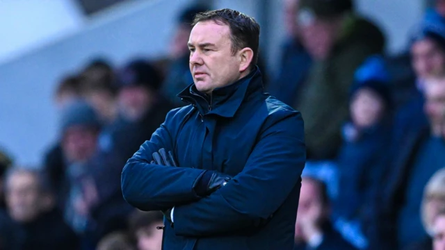 Derek Adams on the Ross County touchline