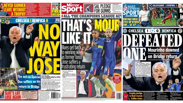 The Star, The Mirror and The Daily Express back pages