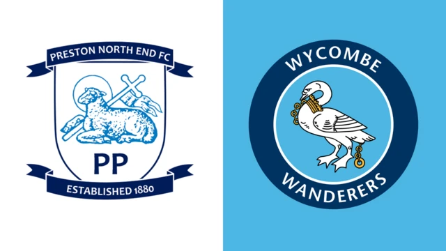 Preston North End and Wycombe Wanderers club badges