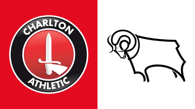 Charlton Athletic and Derby County club badges