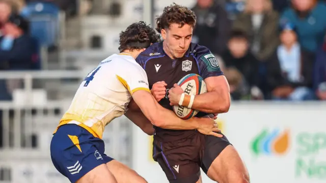 Josh McKay playing for Glasgow Warriors against Leinster
