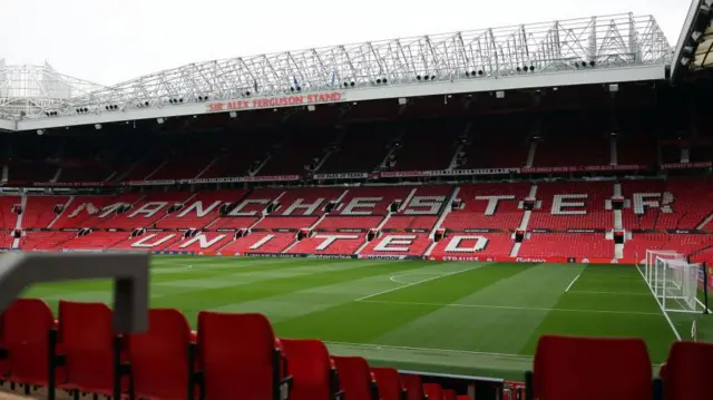 Old Trafford inside with no fans in attendance