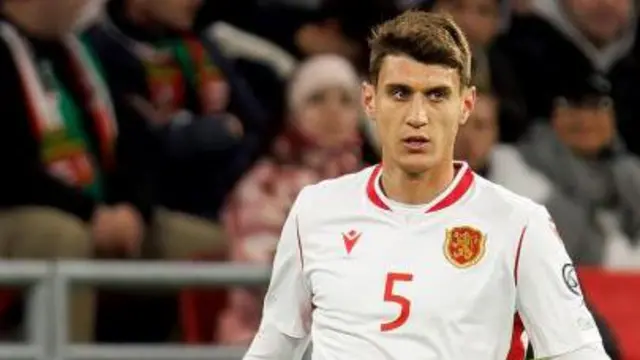 Plamen Galabov of Bulgaria controls the ball during the UEFA EURO 2024 qualifying round group B match between Hungary and Bulgaria at Puskas Arena