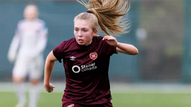 Kayla Jardine netted Hearts' first and second goals