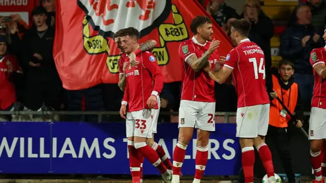 Wrexham's Nathan Broadhead celebrates
