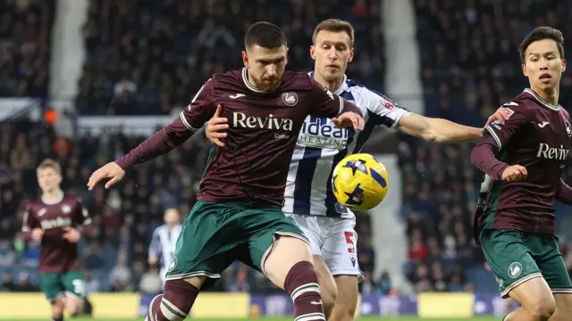 Zan Vipotnik in action for Swansea against West Bromwich Albion