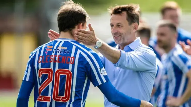 Kilmarnock manager Neil McCann celebrates