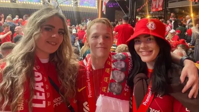 Liverpool fans at the trophy parade
