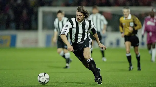Ginola in action for Newcastle 