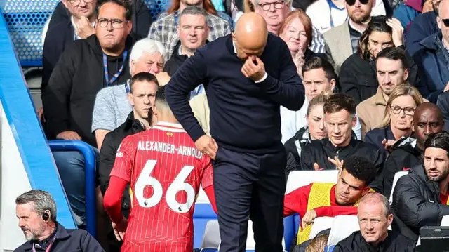 Arne Slot managing Liverpool