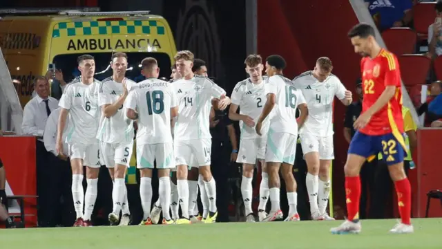 Caolan Boyd-Munce and Northern Ireland team-mates 