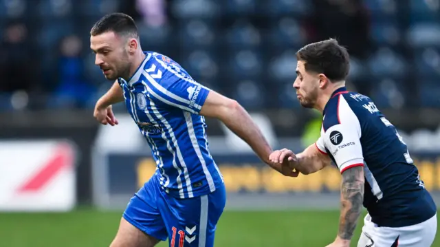 Kilmarnock's Greg Kiltie and Falkirk's Leon McCann