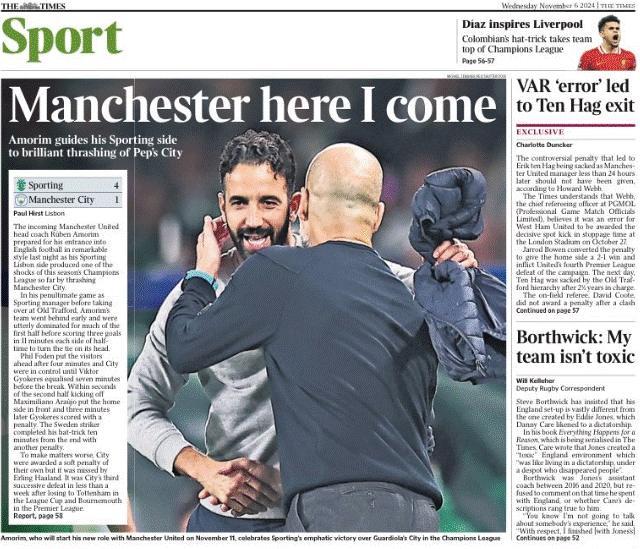 The back page of The Times