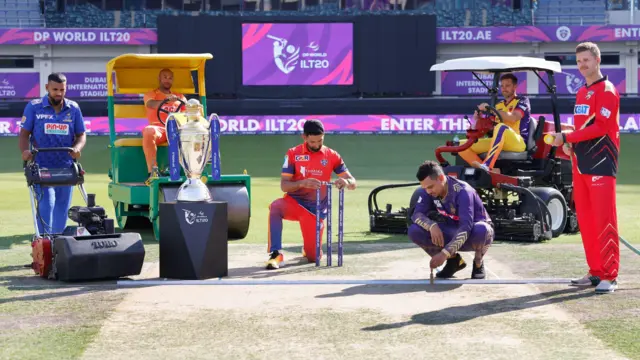 Nicholas Pooran, Tymal Mills, Sikandar Raza, Sunil Narine, Tim Southee and Lockie Ferguson ahead of the ILT20