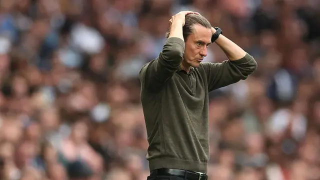 Thomas Frank reacts on the sideline