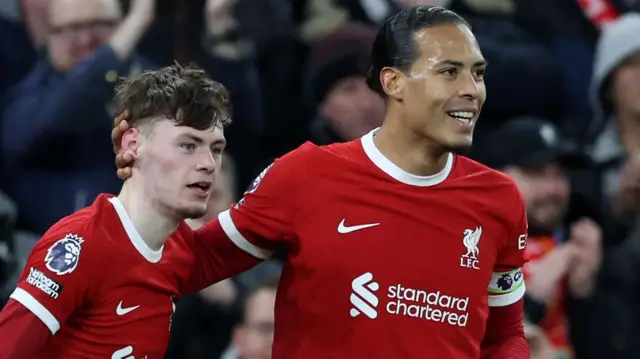 Conor Bradley and Virgil van Dijk