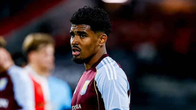 Ian Maatsen looks on during the Europa League match between Feyenoord and Aston Villa