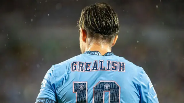 Jack Grealish during Manchester City's pre-season draw against Barcelona