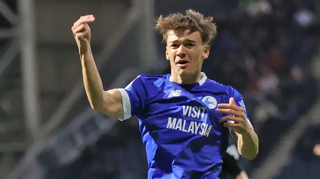 Cardiff City's Will Alves celebrates