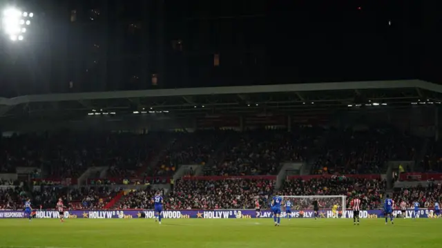 A general view of Brentford Community Stadium, home of Brentford during the Premier League match between Brentford FC and Leicester City FC at Gtech Community Stadium 