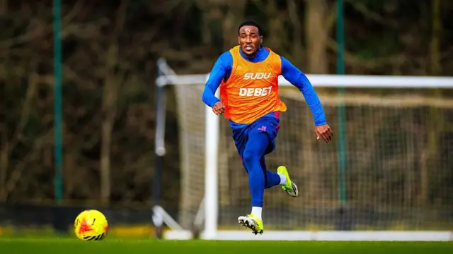 Jackson Tchatchoua of Wolverhampton Wanderers runs with the ball during a training session