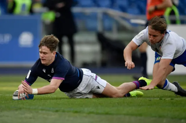 Darcy Graham crossed for Scotland in their previous away win over Italy