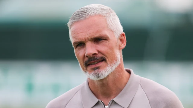 Dundee United Manager Jim Goodwin pre-match during a Premier Sports Cup group stage match between Buckie Thistle and Dundee United at Victoria Park, on July 23, 2024, in Buckie, Scotland. 