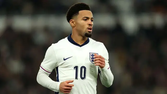 Ethan Nwaneri during a match for England Under-21s