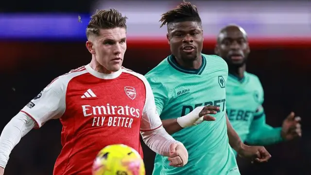 Emmanuel Agbadou playing Arsenal