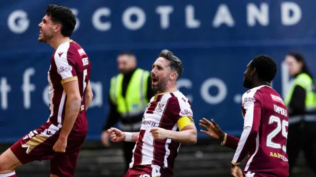 St Johnstone players celebrate