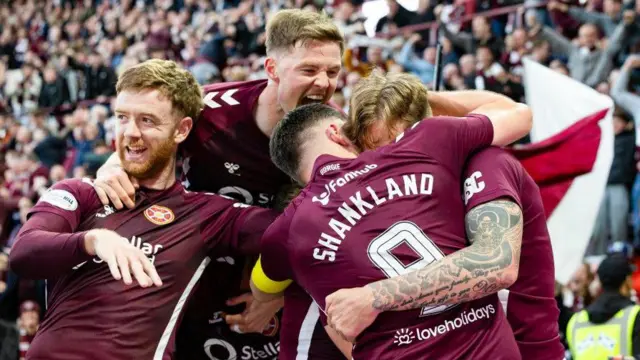 Hearts celebrate