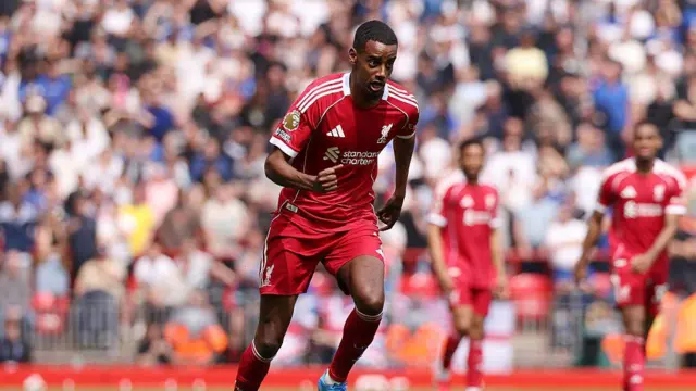  Alexander Isak of Liverpool runs with the ball during the Premier League match between Liverpool and Chelsea at Anfield 