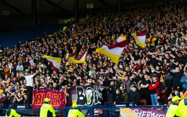 Motherwell fans at Hampden for last year's Premier Sports Cup semi-final against Rangers