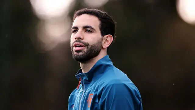Rayan Ait-Nouri looks on in a training session