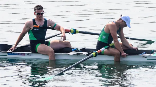 Ross Corrigan and Nathan Timoney look dejected after their final