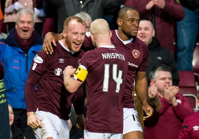 Current boss Steven Naismith, right, and Liam Boyce got the goals in a 2-1 win in January 2020 when Hearts last beat Rangers in the league