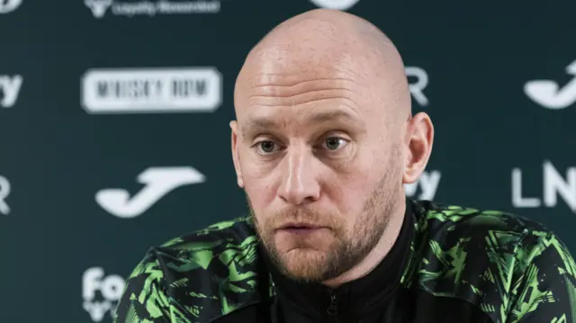 David Gray during a Hibernian press conference at the Hibernian Training Centre