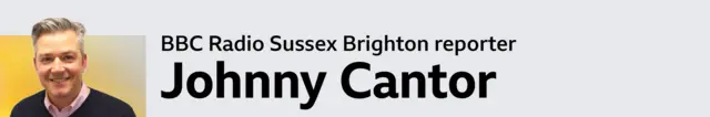 BBC Radio Sussex Brighton reporter Johnny Cantor picture byline banner