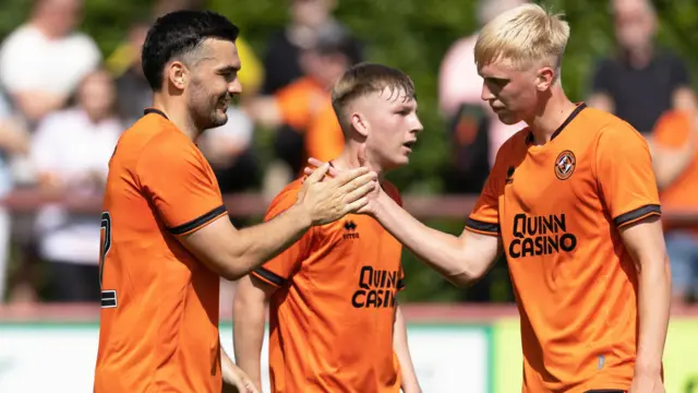 Dundee United's Tony Watt celebrates scoring to make it 2-0 during a pre-season friendly match between Brechin City and Dundee United 