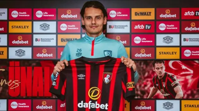 Enes Unal is unveiled as a new signing for Bournemouth