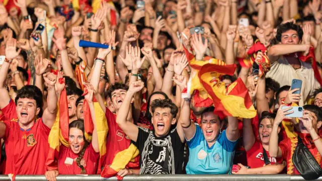 Thousands of fans celebrate Spain's victory of Euro 2024