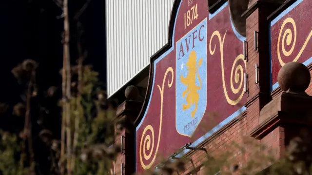 Aston Villa badge outside Villa Park