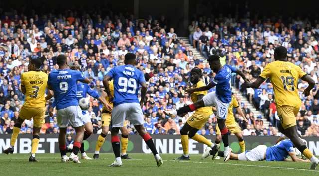 Jose Cifuentes nets for Rangers only to have the goal ruled out for offside