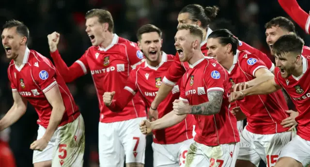 Wrexham players celebrate