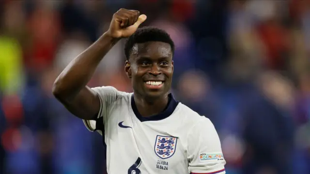 Marc Guehi of England celebrates after the UEFA EURO 2024 group stage match between Serbia and England