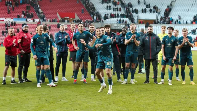 Ronald leads Swansea's celebrations at Sunderland