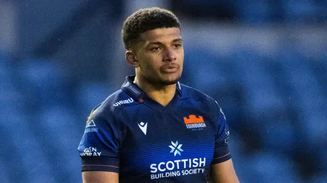 Edinburgh's Jake Henry in action during an EPCR Challenge Cup match between Edinburgh Rugby and Aviron Bayonnais