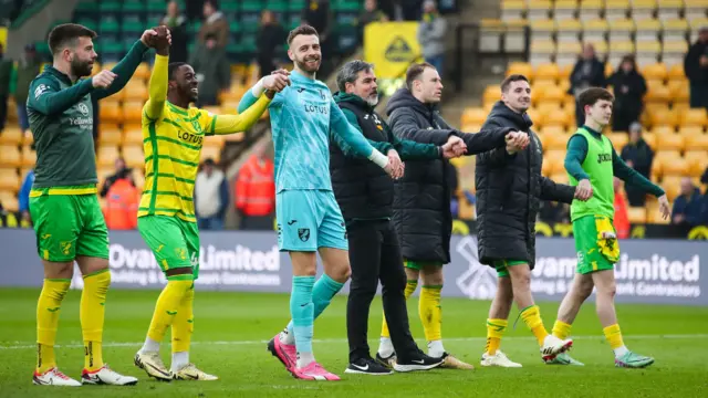 Norwich players celebrating