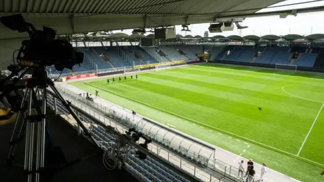 Hearts play at the Merkur Arena in Graz