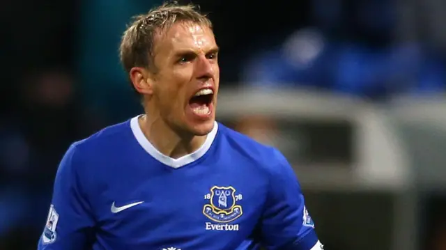 Phil Neville in action for Everton